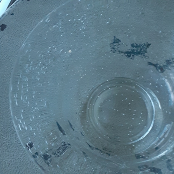 Seeded Glass, Clear,  Footed,  Contemporary Bowl - Picture 4 of 8